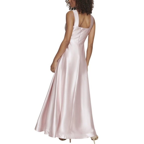 NWT Eliza J Satin A Line Ball Gown Dress Color Blush Pink - Picture 4 of 11
